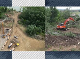 Video | CNAIR: Imagini de la lucrările de defrișare a arborilor de pe amplasamentul elementelor podului peste Prut de la Ungheni